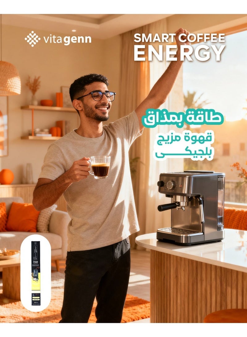 سمارت كوفى انرجى كوفى - كبسولات قهوة الطاقة - اسبريسو ومعها فيتامينات ب3 وب6 وتورين وجورانا لدعم طاقتك - متوافقة مع ماكينة النسبريسو - Image 2